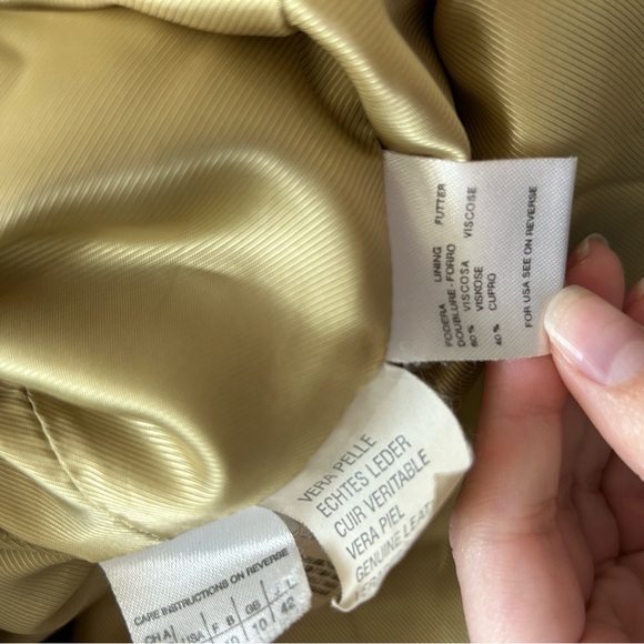 MaxMara Weekend 100% Genuine Suede Leather Green Chartreuse Jacket - Picture 9 of 10